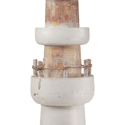 Floristik24 Decoração de farol decoração marítima madeira natural branco 58cm