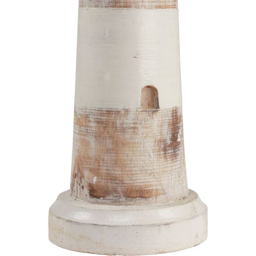 Floristik24 Decoração de farol decoração marítima madeira natural branco 58cm