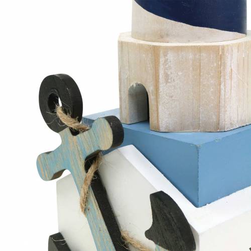 Floristik24 Farol de decoração marítima azul escuro 34cm