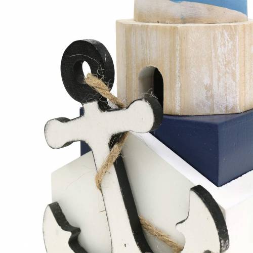 Farol deco marítimo azul claro 34cm | Floristik24.pt