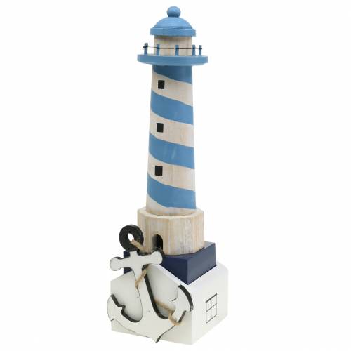 Farol deco marítimo azul claro 34cm | Floristik24.pt