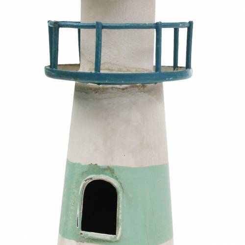 Floristik24 Farol turquesa, branco Ø10,5cm Alt.35cm