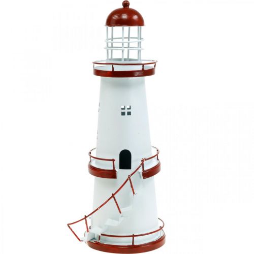 Floristik24 Farol vermelho marítimo decoração metal verão decoração