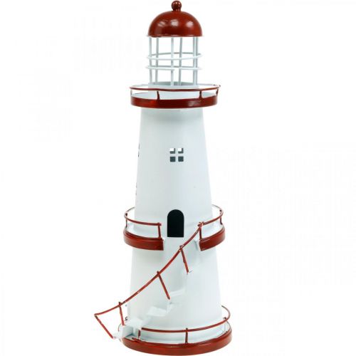 Floristik24 Farol vermelho marítimo decoração metal verão decoração