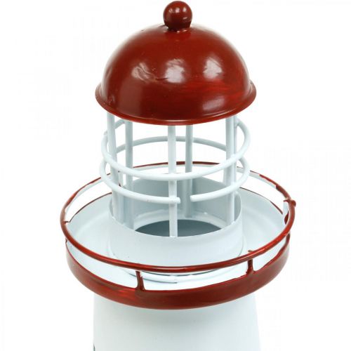 Floristik24 Farol vermelho marítimo decoração metal verão decoração