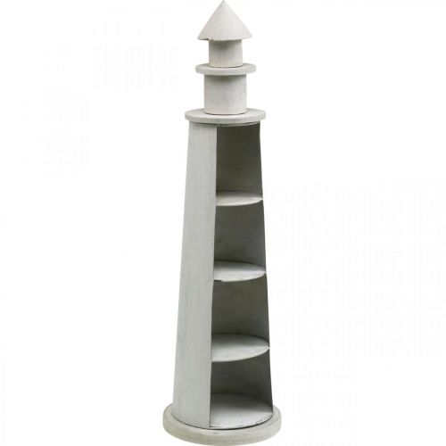 Floristik24 Farol Shabby Chic Creme Decoração de Verão Marítimo Ø14,5cm Alt.51cm