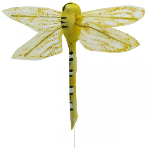 Decoração de verão, libélulas em arame, insetos decorativos amarelo, verde, azul W10.5cm 6pcs