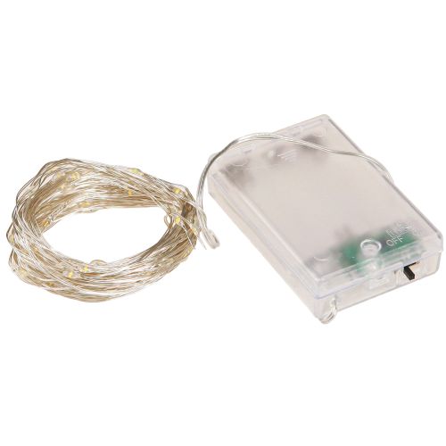 Itens Luzes de fada 50 micro LED branco quente temporizador para bateria 6 peças