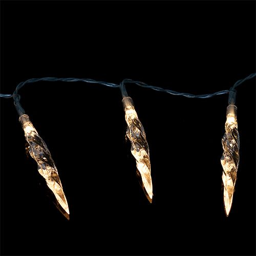 Floristik24 Cadeia leve de gelo 40 LEDs branco quente 3,9 m