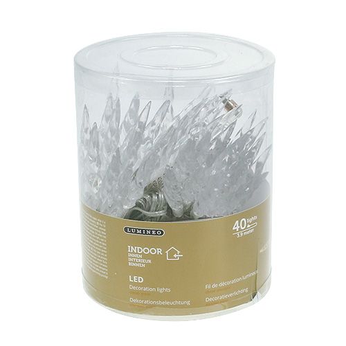 Floristik24 Cadeia leve de gelo 40 LEDs branco quente 3,9 m