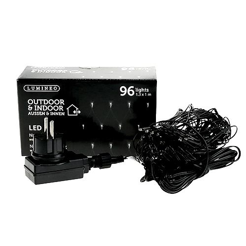 Itens Rede de luz LED 1,3 x 1m 96 para branco quente externo