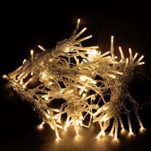 Floristik24 Cortina de luz 120 LED corrente de luz branco quente 100×180cm