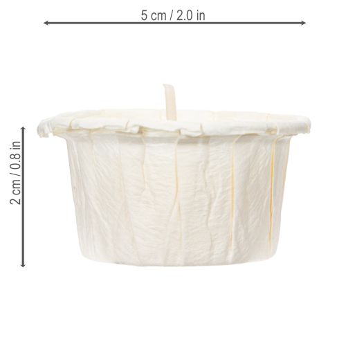 Itens Vela tealight em embalagem de papel para ocasiões festivas e momentos especiais. Light One, 4 cm, 50 unidades.