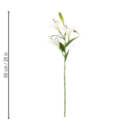 Itens Flor de lírio artificial, réplica realista, decoração durável para ambientes, 66 cm, 2 peças