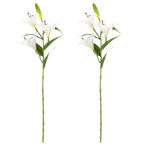 Itens Flor de lírio artificial, réplica realista, decoração durável para ambientes, 66 cm, 2 peças