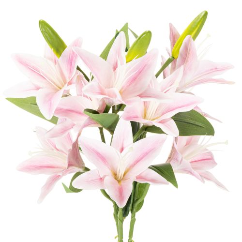 Flor de lírio artificial, flor de haste, decoração, 68 cm, 3 peças | Floristik24.pt