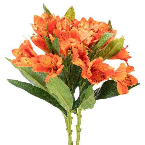 Flor artificial de Alstroeméria laranja, arranjo decorativo artificial, 75 cm, 3 peças.