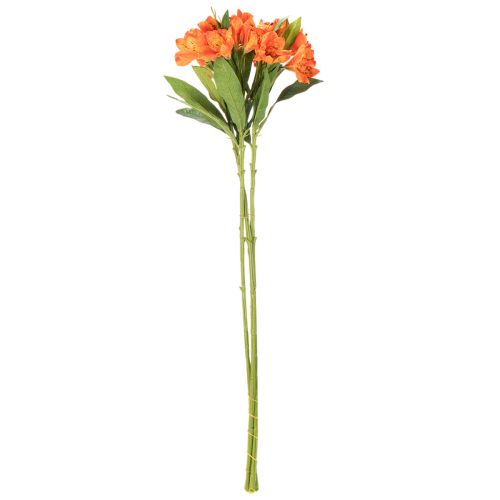 Flor artificial de Alstroeméria laranja, arranjo decorativo artificial, 75 cm, 3 peças. | Floristik24.pt