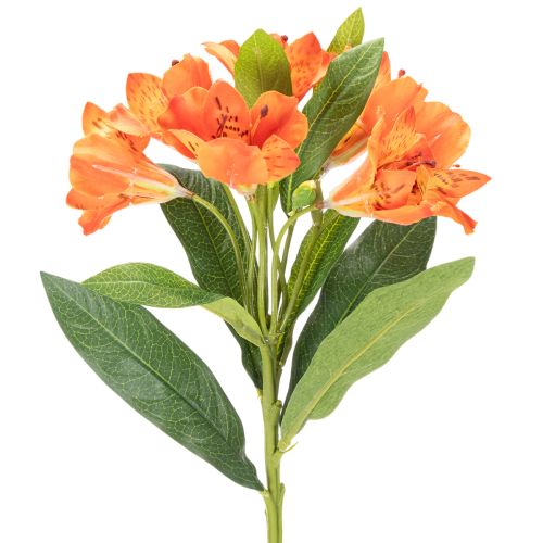 Flor artificial de Alstroeméria laranja, arranjo decorativo artificial, 75 cm, 3 peças. | Floristik24.pt