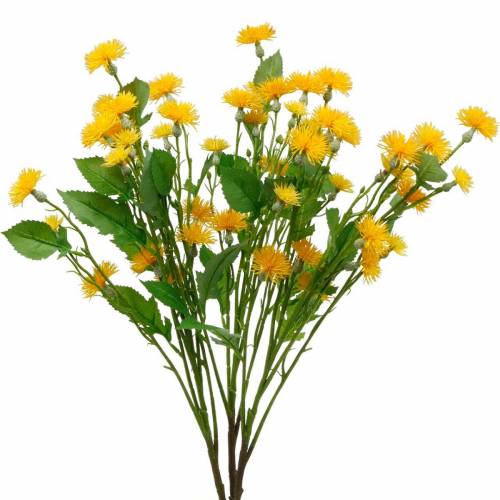Flores de seda artificiais de dente de leão selvagem Flores artificiais do prado 3 unidades