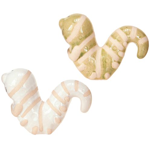Itens Engraçado decoração de minhoca cerâmica lagarta decoração pendurada vaso 9x6cm 2 peças