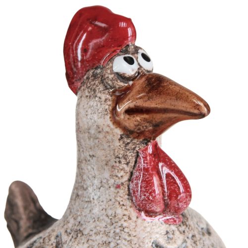 Floristik24 Engraçado banco de borda de decoração de cerâmica de frango Páscoa 9,5 cm 3 unidades