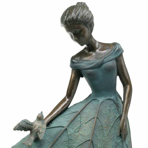Floristik24 Garota de jardim com vestido de flores bronze/verde H52.5cm