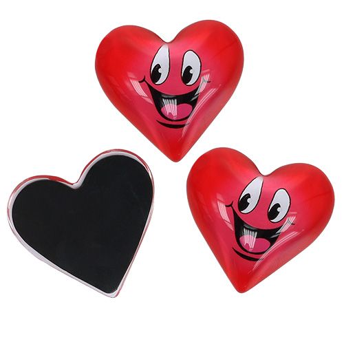 Floristik24 Ímã coração emoticon vermelho 4cm 6pcs