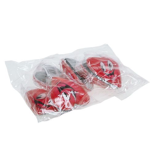 Floristik24 Ímã coração emoticon vermelho 4cm 6pcs