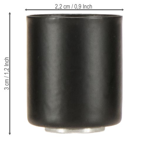 Itens Porta-velas magnético, metal preto, H3cm, 4 peças