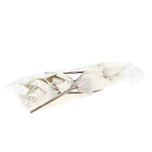 Floristik24 Flor de magnólia feita de espuma cinza, branco Ø10cm L26cm 4pcs