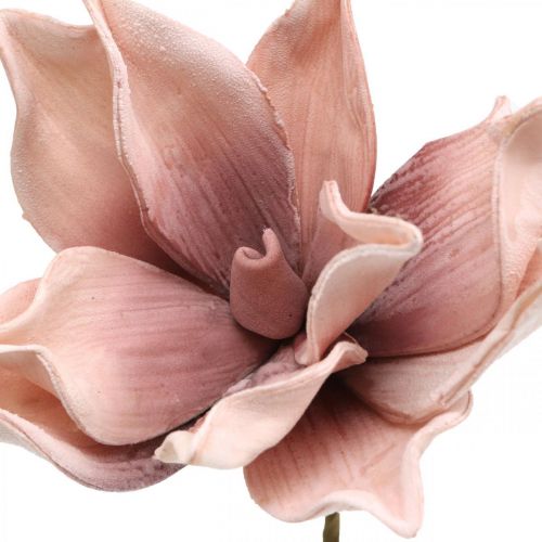 Floristik24 Magnólia artificial flor de espuma rosa antiga flor artificial Ø10cm 6 peças
