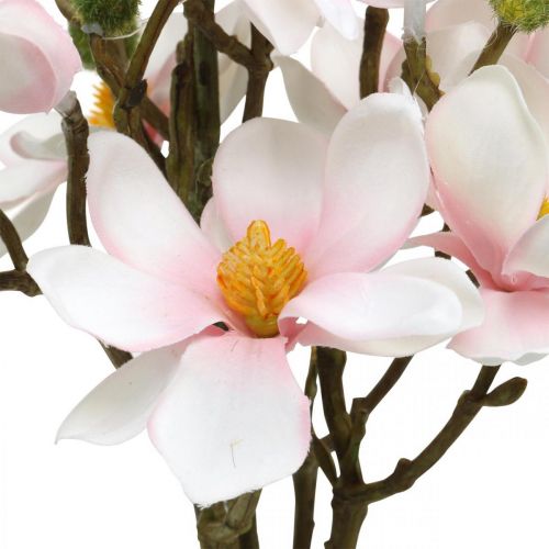 Floristik24 Ramos de magnólia artificiais Flores artificiais rosa H40cm 4 peças em cacho