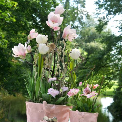 Floristik24 Ramo de Magnólia Rosa Magnólia Artificial Flores de Seda