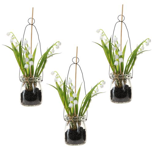 Itens Lírio do Vale em um Vidro Artificial Early Bloomers H22cm 3pcs