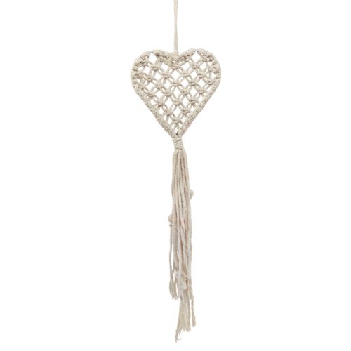 Floristik24 Pendente decorativo macramé cabide decorativo coração 17×65cm