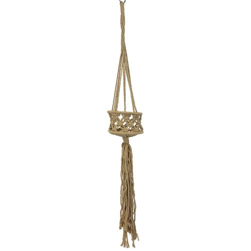 Decoração macramê para pendurar boho bege marrom Ø12cm Alt.79cm