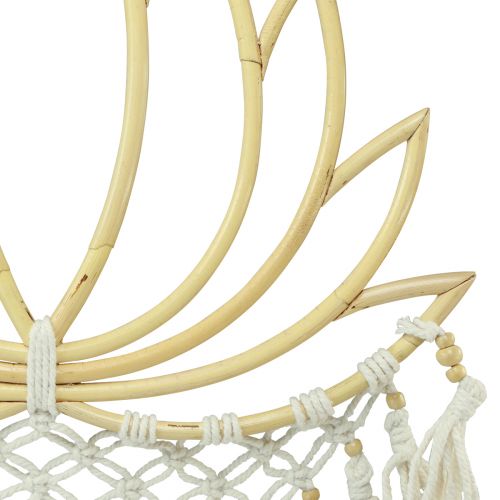 Floristik24 Decoração de parede macrame decoração de lótus bambu creme natural 70cm