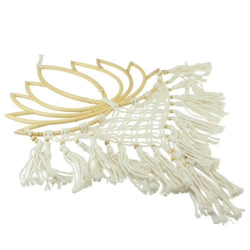 Floristik24 Decoração de parede macrame decoração de lótus bambu creme natural 70cm