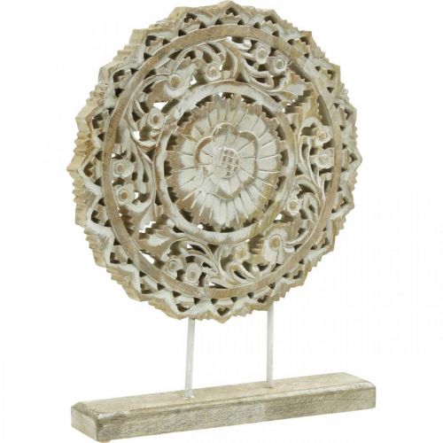 Mandala para colocar, decoração floral em madeira, decoração de mesa, decoração de verão shabby chic nature H39.5cm Ø30cm