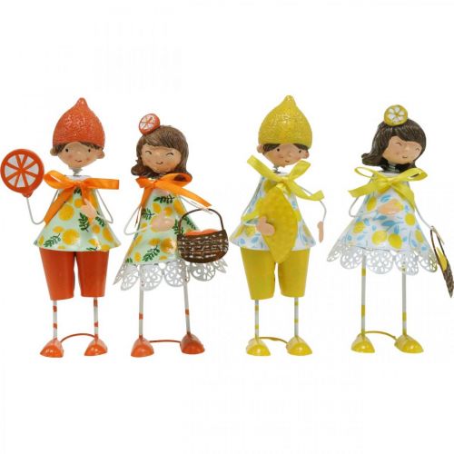 Itens Frutas pequenas, decoração de verão, figuras limões laranjas H17/18cm 4pcs