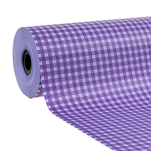 Itens Cuff papel xadrez roxo 25cm 100m