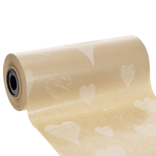 Papel para punho 25cm 100m corações naturais – Papel floral resistente à umidade comprar | Floristik24.pt