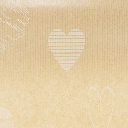 Papel para punho 25cm 100m corações naturais – Papel floral resistente à umidade | Floristik24.pt