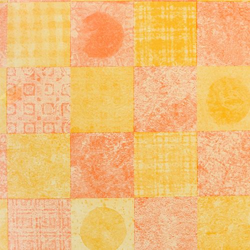 Floristik24 Papel punho 37,5cm 100m laranja xadrez