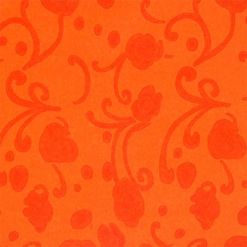 Itens Punho de papel laranja com padrão 25cm 100m