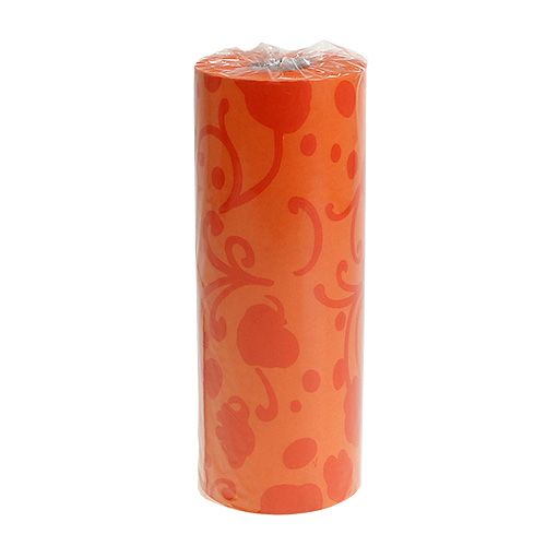 Floristik24 Punho de papel laranja com padrão 25cm 100m