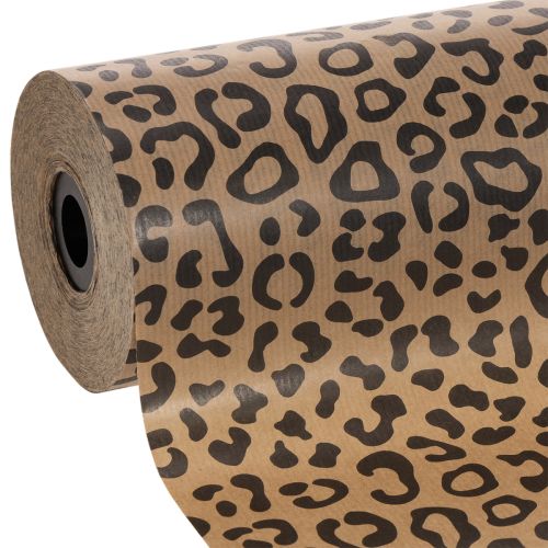 Papel para punho, estampa de leopardo, rolo de 25cm x 100m, ideal para embrulho de presentes.