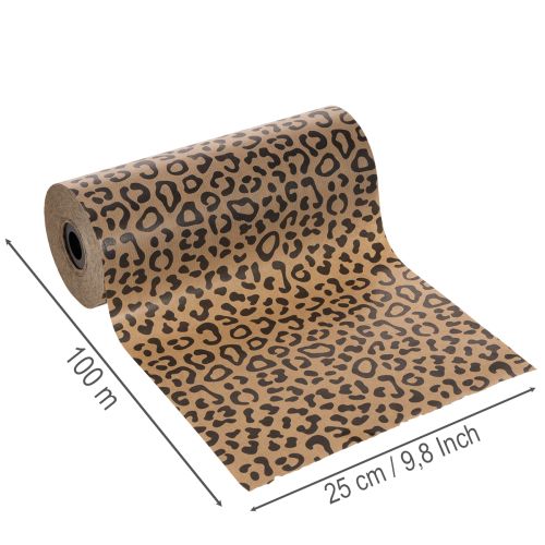 Papel para punho, estampa de leopardo, rolo de 25cm x 100m, ideal para embrulho de presentes. | Floristik24.pt