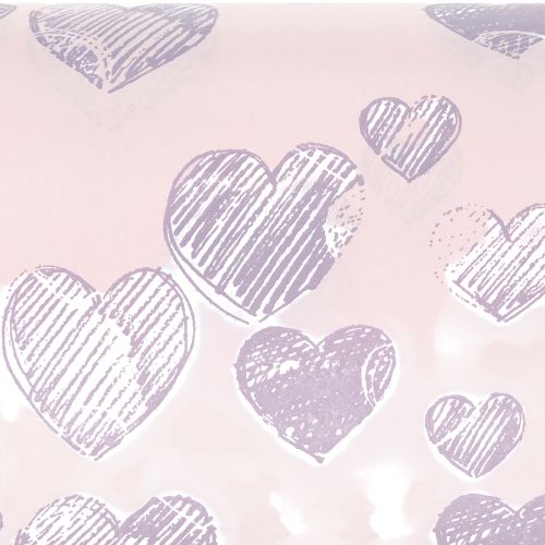 Itens Papel de embrulho floral com motivos de coração para criações decorativas com flores, 25 cm x 25 m